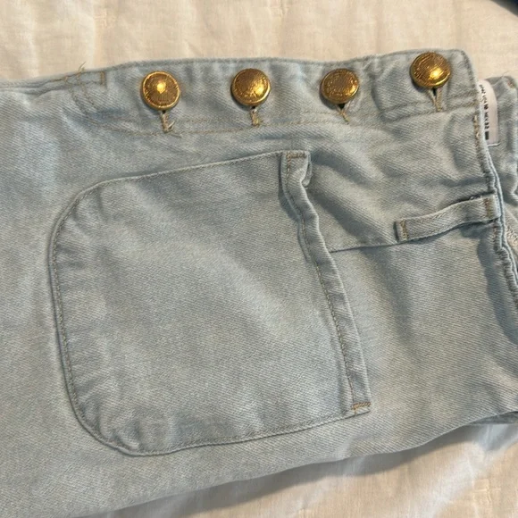 Zara wide leg jeans with gold buttons - Picture 7 of 9